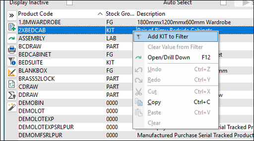 Filter on list views